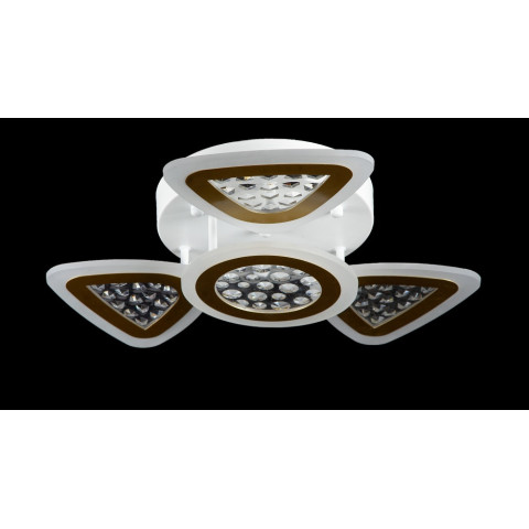 Люстра стельова LED Splendid Ray LK39866/3+1, 120W, білий та золотий, сучасний стиль з пультом та димером