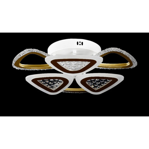 Люстра стельова LED Splendid Ray LK39866/3+3A, 132W, білий та золотий, сучасний стиль, з пультом, димер
