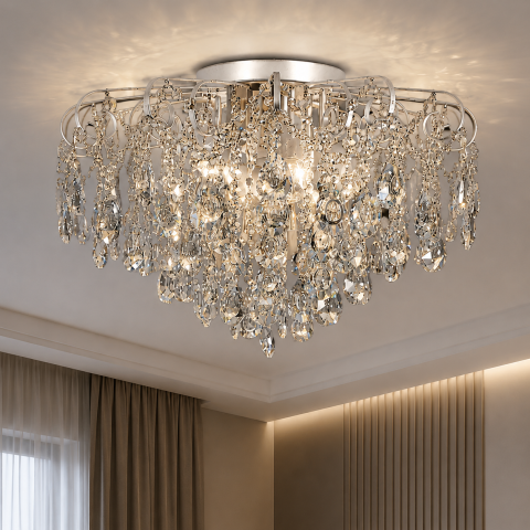 Кришталева люстра Splendid Ray L7540/8 WTSL біло-срібляста на 8 ламп E27