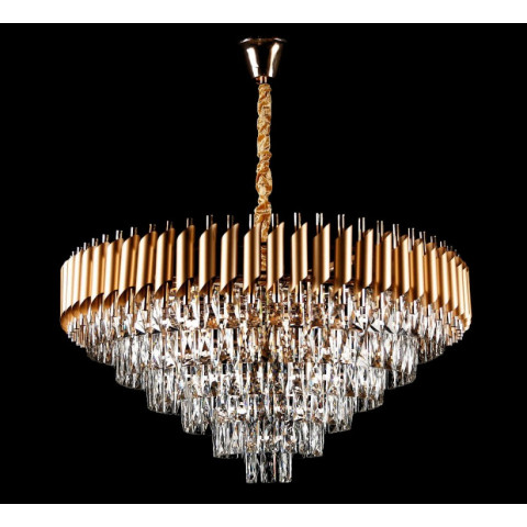 Люстра кришталева Splendid Ray L9001-800/12, 12 ламп, 90 см, золото, білий, метал, кришталь, сучасний стиль