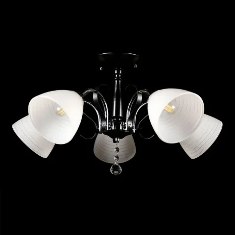 Потолочная люстра Splendid Ray L6036/5, E27, 5 ламп, 60 см, хром/черный/белый