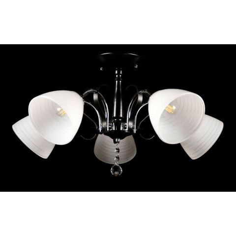 Люстра стельова Splendid Ray L6036/5, E27, 5 ламп, 60 см, хром, чорний, білий, сучасний стиль для дому