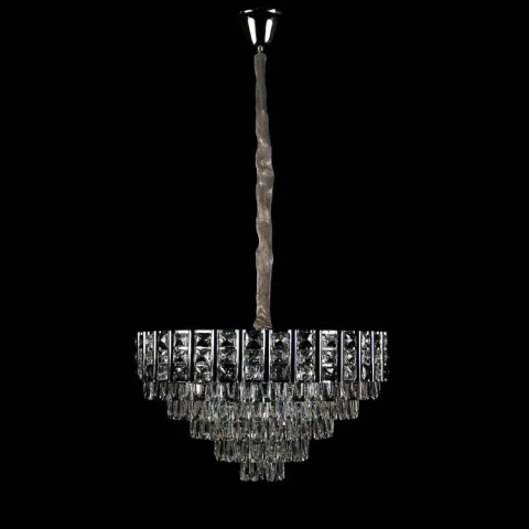 Люстра кришталева Splendid Ray L1013, 10 ламп, E14, хром/білий, метал/кришталь