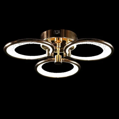Люстра стельова LED Splendid Ray LT98120/3, 80W, золота/біла, сучасний стиль