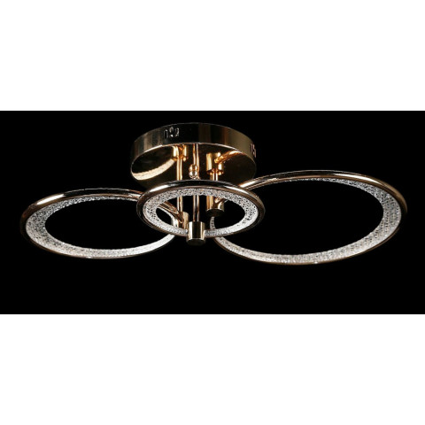 Люстра стельова LED Splendid Ray LT98120/1+1+1, 120W, золото, білий, сучасний стиль з пультом, димер