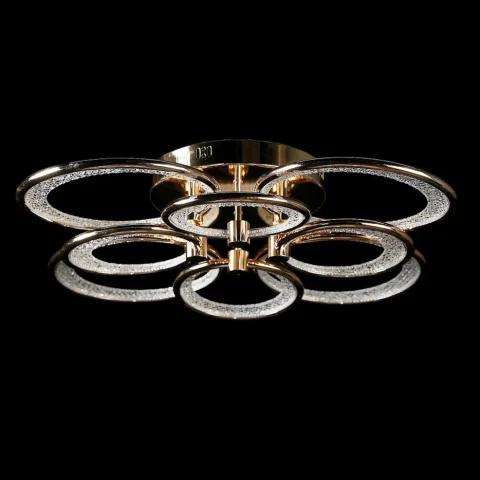 Люстра стельова LED Splendid Ray LT98120/4+4 (8 ламп), регульована температура світла, золота