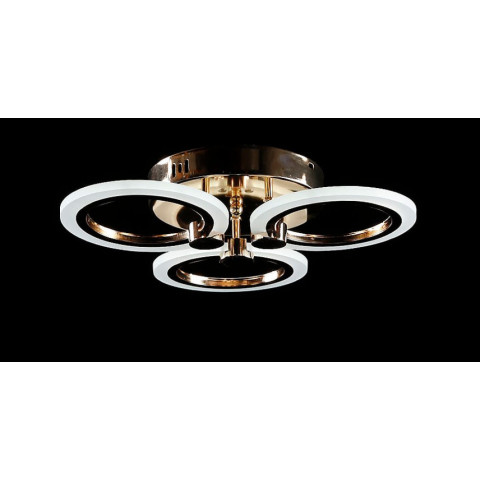 Люстра стельова LED Splendid Ray LK65/3, 80W, золото, білий, сучасний стиль з пультом, димером