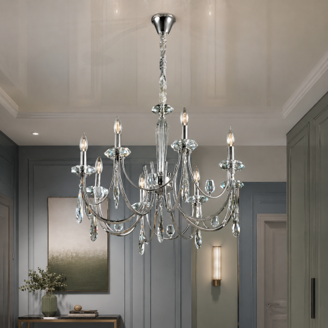 Кришталева люстра зі свічками Splendid Ray L9014/6 (Silver) на 6 ламп E14