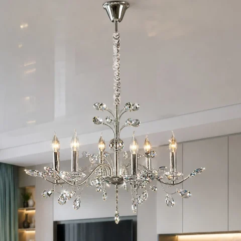 Кришталева люстра зі свічками Splendid Ray L9013/6 (Silver) на 6 ламп E14