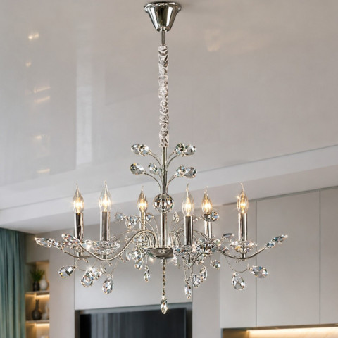 Кришталева люстра зі свічками Splendid Ray L9013/6 (Silver) на 6 ламп E14