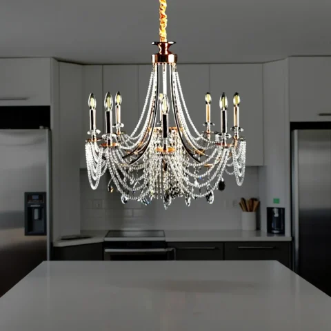 Підвісна кришталева люстра Splendid Ray L6008/6 (SGD), золото, 6×E14, діаметр 65 см