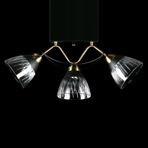 Люстра стельова Splendid Ray L8493/3 на 3 лампи E27, 57 см, чорний і бронзовий