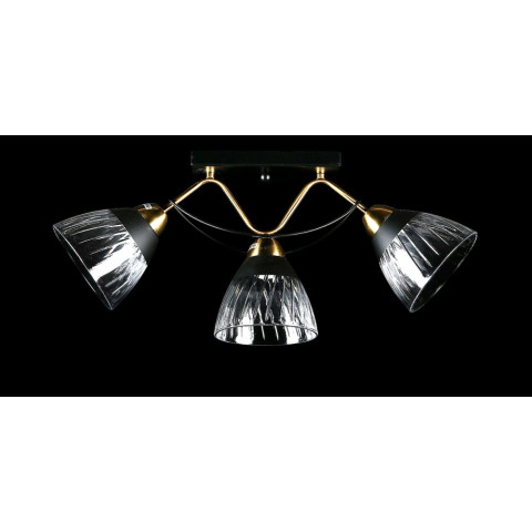 Люстра стельова Splendid Ray L8493/3, 3 лампи E27, 57 см, чорний та бронзовий, стильний дизайн для інтер'єру