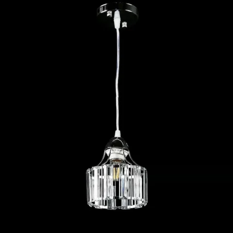 Люстра стельова E27 Splendid Ray L1260/1 (CR), хром, білий, регульована висота 20–55 см Люстра стельова E27 Splendid Ray L1260/1 (CR), хром, білий, регульована висота 20–55 см