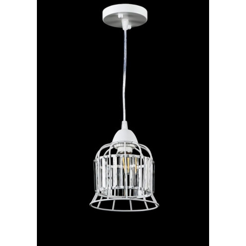 Стельова люстра E27 Splendid Ray L1261/1 (WT), 1 лампа, регульована, висота 22-55 см, білий метал, скло, сучасний стиль для дому