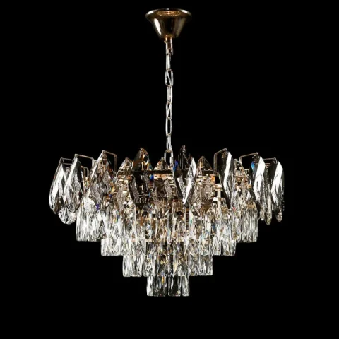 Люстра кришталева Splendid Ray L2463/500/8, 8 ламп, E14, золото/білий (35–65 см, діаметр 50 см)