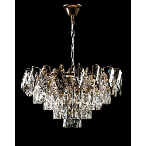 Люстра кришталева Splendid Ray L2463/500/8, 8 ламп, E14, золото/білий, висота 35-65 см, діаметр 50 см, сучасний стиль для дому