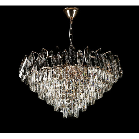 Люстра кришталева Splendid Ray L2463/600/10, 10 ламп, Е14, золото/білий, сучасний стиль, регульована висота 45-75 см