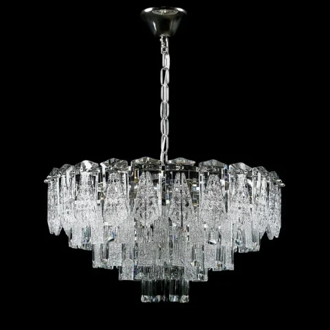 Люстра кришталева Splendid Ray L8532/500/10A, 10 ламп, Е14, хром/білий (сучасний стиль), висота 40–70 см, діаметр 50 см