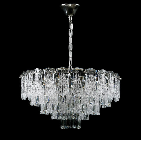 Люстра кришталева Splendid Ray L8532/500/10A, 10 ламп, Е14, хром/білий, сучасний стиль, висота 40-70 см, діаметр 50 см