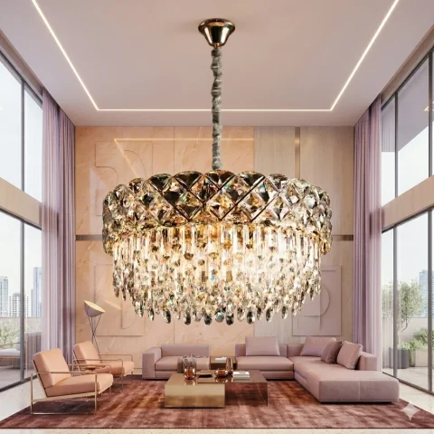 Кришталева люстра Splendid Ray L93304/600/11 (SGD) E14 на 11 ламп золото/білий