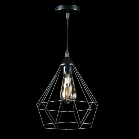 Потолочная люстра E27 Splendid Ray L302/1, регулируемая, 1 лампа, черный металл, высота 35-110 см