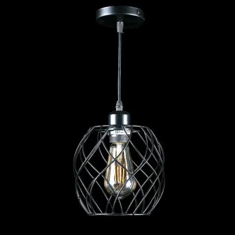 Подвесная люстра Splendid Ray L403B/1, 1×E27, черный металл, регулируемая высота 30–95 см