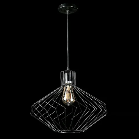 Подвесная люстра Splendid Ray L537/1L, E27, черный металл, регулируемая высота 50–110 см