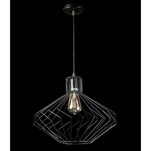 Люстра стельова Splendid Ray L537/1L, E27, 40W, чорний метал, регульована висота 50-110 см, сучасний стиль для дому