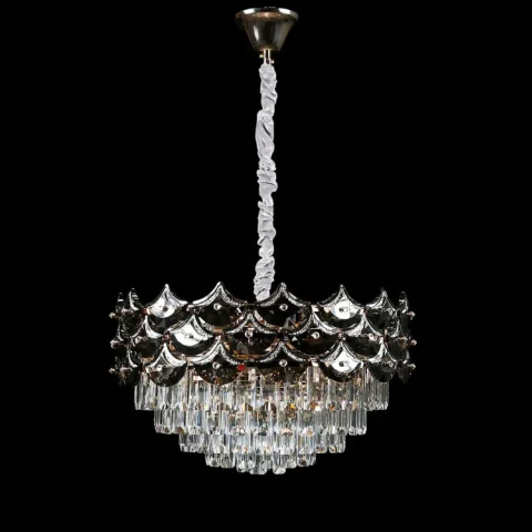Люстра кришталева Splendid Ray L93047/500/8, 8 ламп, золото, білий (висота 35–80 см, діаметр 50 см)