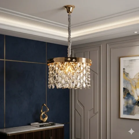 Кришталева люстра Splendid Ray L8588/400/5 (SGD) E14 на 5 ламп, до 15 м², золото