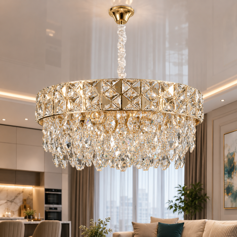 Кришталева люстра Splendid Ray L93299/750/15 (SGD)(A+B) золото, 15 ламп E14