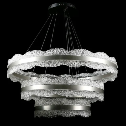 Люстра стельова LED Splendid Ray L83058/800+600+400/3, діаметр 80 см, чорний та сірий