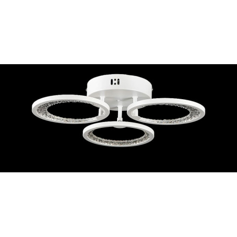 Люстра стельова LED Splendid Ray L2930/3, 3 лампи, 40 см, 3000K, білий метал, сучасний стиль з пультом та димером
