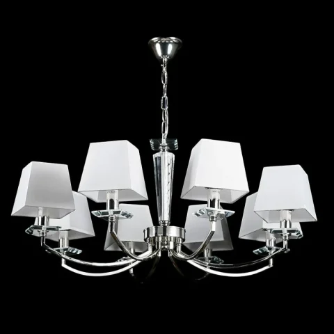 Люстра Splendid Ray L24060/8, 8 ламп, E14, хром/білий, сучасний стиль (висота 50–90 см, діаметр 85 см)
