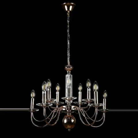 Люстра-свеча Splendid Ray L89084/5+5, E14, хрустальная, золото-белая, современный стиль, высота 65–105 см