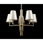 Люстра з абажурами Splendid Ray L89338/5, E14, 5 ламп, 65-105 см, золото-білий, метал-тканина, сучасний стиль для дому Люстра з абажурами Splendid Ray L89338/5, E14, 5 ламп, 65-105 см, золото-білий, метал-тканина, сучасний стиль для дому