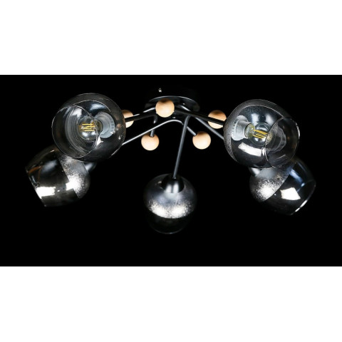 Люстра стельова Splendid Ray LGH90053/5, 5xE27, чорний/коричневий, стиль для спальні