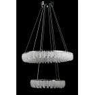 Двоярусна підвісна кришталева люстра L33038/600+400/2 LED (CH) — хром, 182 Вт, діаметр 60 см, від 16 до 25 м2 Двоярусна підвісна кришталева люстра L33038/600+400/2 LED (CH) — хром, 182 Вт, діаметр 60 см, від 16 до 25 м2