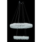 Двоярусна підвісна кришталева люстра L33038/600+400/2 LED (CH) — хром, 182 Вт, діаметр 60 см, від 16 до 25 м2 Двоярусна підвісна кришталева люстра L33038/600+400/2 LED (CH) — хром, 182 Вт, діаметр 60 см, від 16 до 25 м2