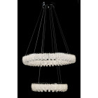 Двоярусна підвісна кришталева люстра L33038/600+400/2 LED (CH) — хром, 182 Вт, діаметр 60 см, від 16 до 25 м2 Двоярусна підвісна кришталева люстра L33038/600+400/2 LED (CH) — хром, 182 Вт, діаметр 60 см, від 16 до 25 м2