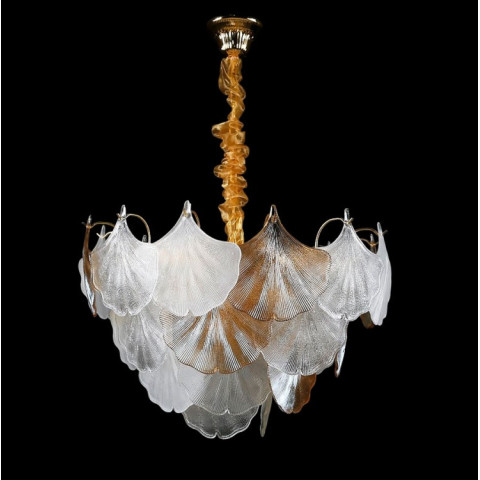 Люстра кришталева Splendid Ray LMD29069/9 (GD), 9 ламп, золота, біла, сучасний стиль, регульована висота 50-110 см, діаметр 60 см