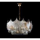 Люстра кришталева Splendid Ray LMD29070/9 (GD), 9 ламп, золото/білий/коричневий, висота 40-110 см, сучасний стиль для дому Люстра кришталева Splendid Ray LMD29070/9 (GD), 9 ламп, золото/білий/коричневий, висота 40-110 см, сучасний стиль для дому