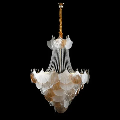 Люстра кришталева Splendid Ray LMD29070/14 (GD)(A+B), 14 ламп, золото, сучасний стиль, регульована висота 120–200 см