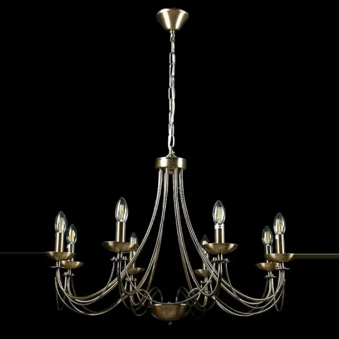 Люстра-свеча E14 Splendid Ray L24058/8, 8 ламп, бронзовый металл, высота 65–105 см, диаметр 80 см