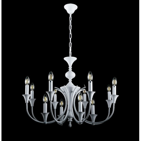 Люстра свічка Splendid Ray LK905/8+4, E14, біла, метал, сучасний стиль, висота 65-100 см, діаметр 75 см