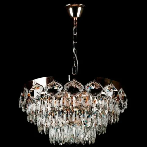Люстра кришталева Splendid Ray L8558/800/14, 14 ламп, E14, золото-білий, висота 50-85 см, діаметр 80 см