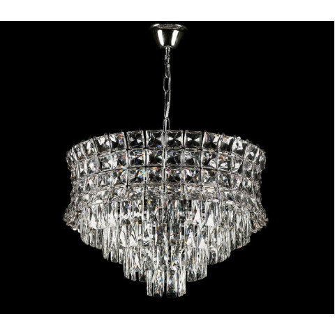 Люстра кришталева Splendid Ray L2462/500/8A, 8 ламп, Е14, хром/білий, висота 45-75 см, діаметр 51 см, сучасний стиль для дому