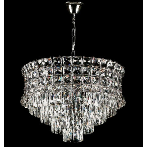 Люстра кришталева Splendid Ray L2462/600/10A (CR), 10 ламп, 62 см, хром/білий, на гачок, сучасний стиль