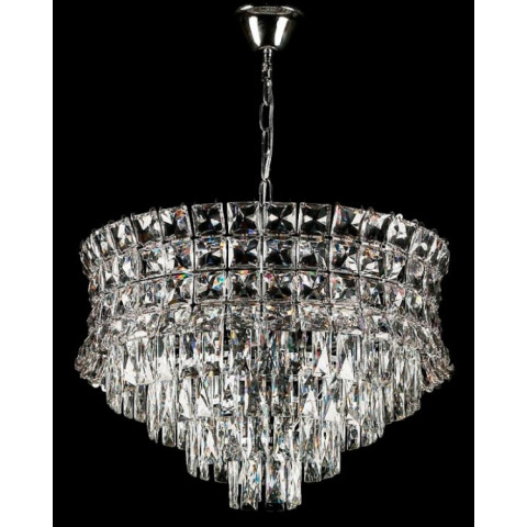 Люстра кришталева Splendid Ray L2462/800/14A, 14 ламп, хром/білий, висота 55-95 см, діаметр 80 см